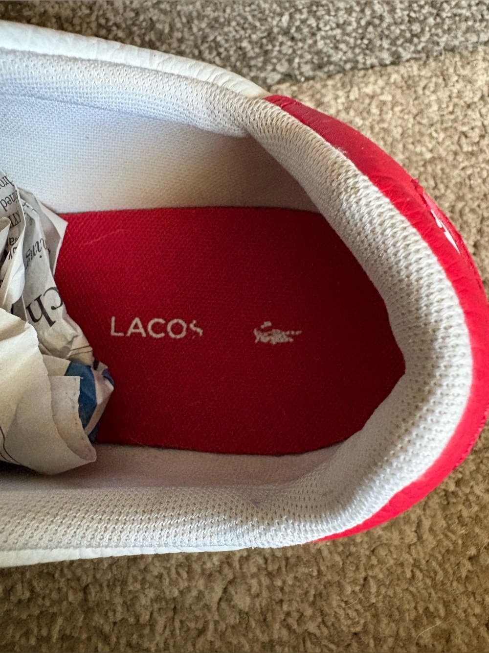 Lacoste White “Grad Vulc” Sneakers w/Red,Blue Accents and Logo - Picture 8 of 8